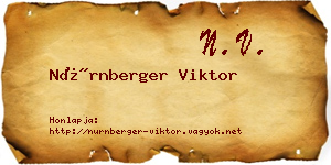 Nürnberger Viktor névjegykártya
